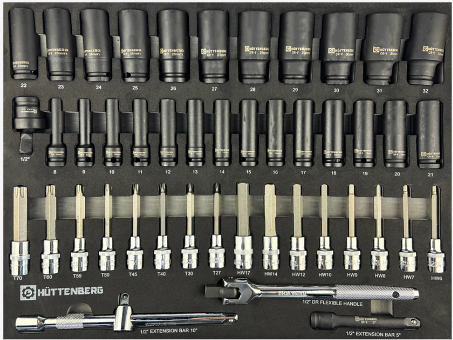 Huttenberg professionell verkstadsvagn med 7 lådor
