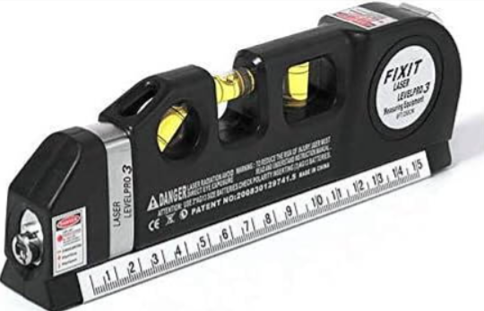 Måttband med laser - Vertikal linje, horisontell och kors