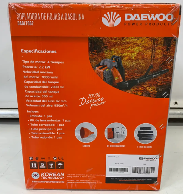 Daewoo - Bensindriven ryggburen lövblås