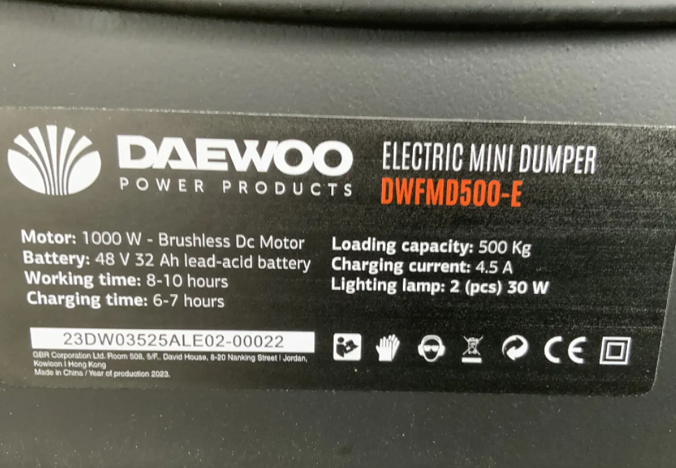 Daewoo - Elektrisk minidumper